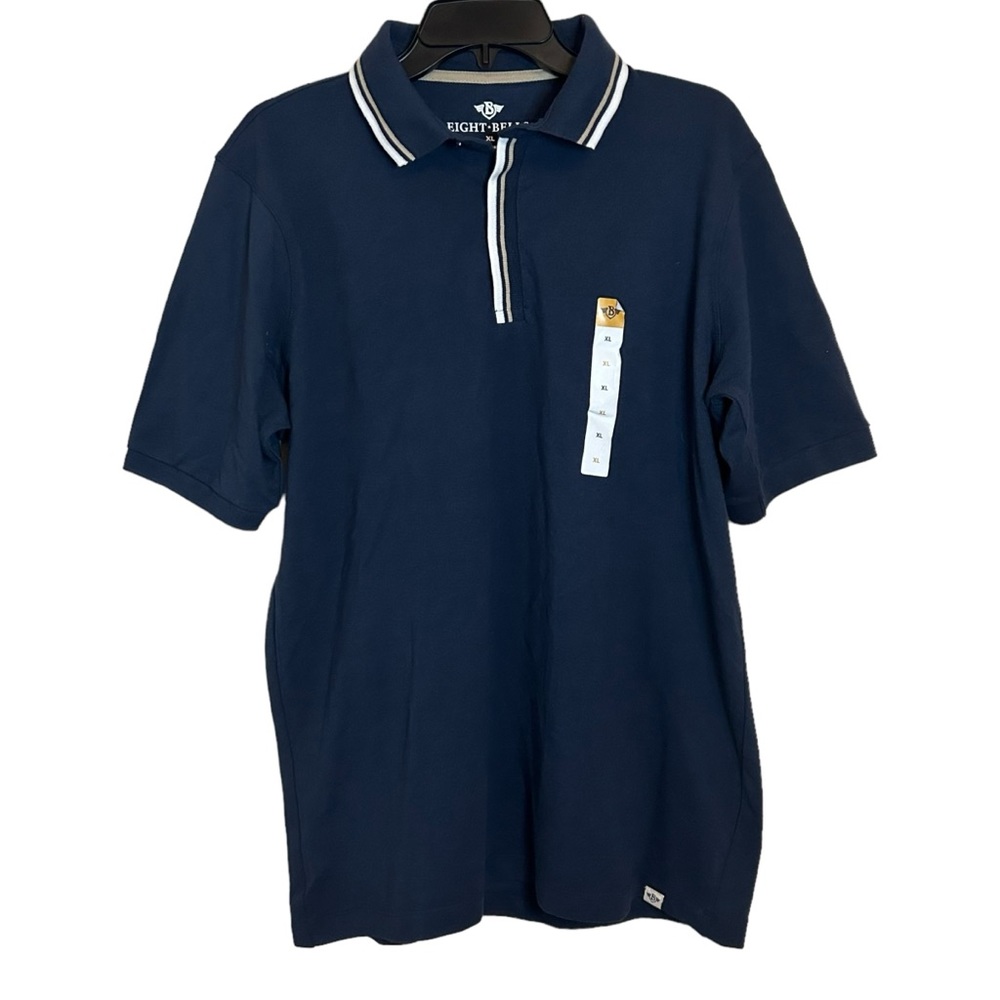 EIGHT BELLS NWT Navy Short Sleeve Polo Shirt XL